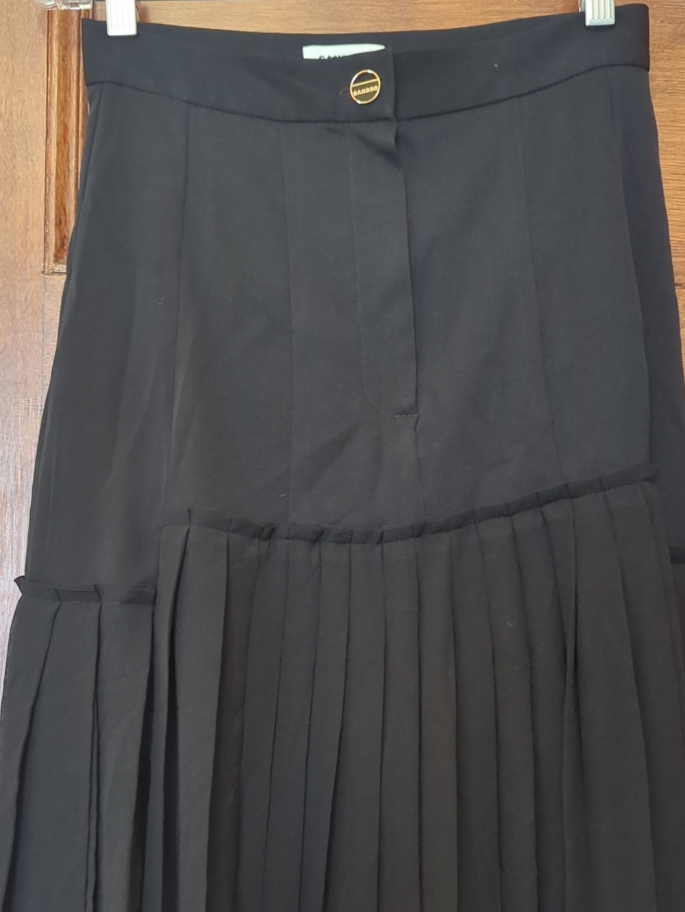 NWT Sandro Black Pleated Midi Skirt | Size 36 - Picture 2 of 8